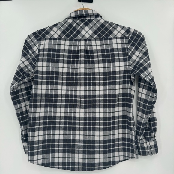 Jared Lang Mens Large Black White Plaid Long Sleeve Button Down Flannel Shirt - Picture 3 of 8